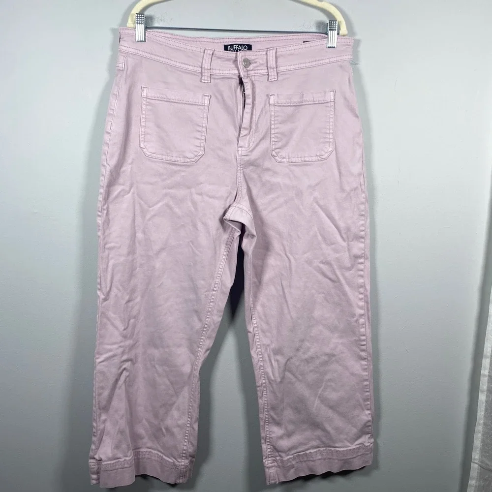 Buffalo David Bitton Brigette Crop Pants Women's 14‎ / 34 Purple High Rise Lilac